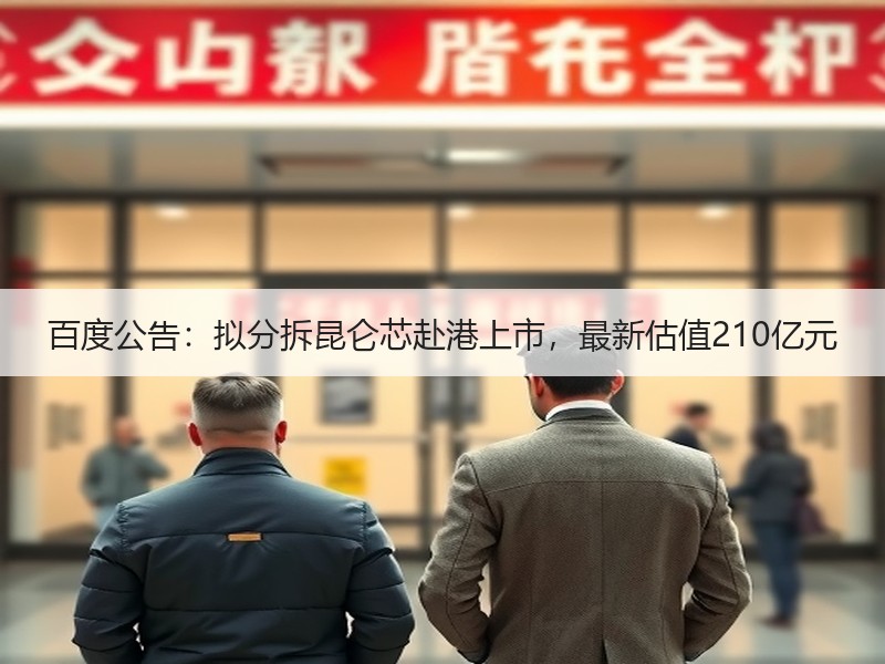 百度公告：拟分拆昆仑芯赴港上市，最新估值