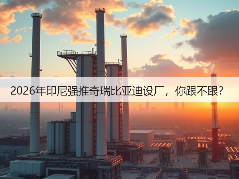 2026年印尼强推奇瑞比亚迪设厂，你跟不