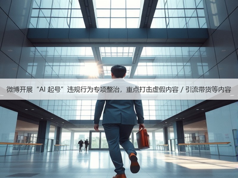 微博开展“AI 起号”违规行为专项整治，