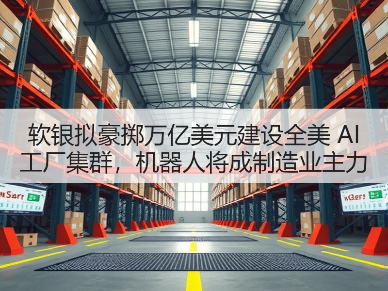 软银拟豪掷万亿美元建设全美 AI 工厂集