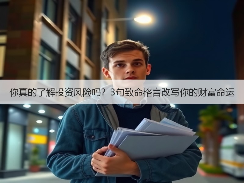 你真的了解投资风险吗？3句致命格言改写你