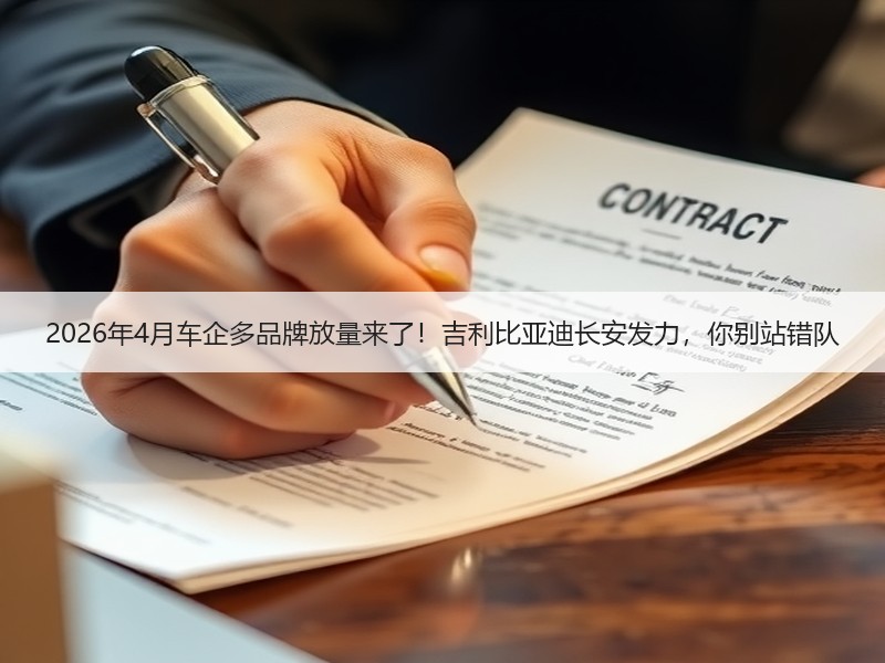 2026年4月车企多品牌放量来了！吉利比