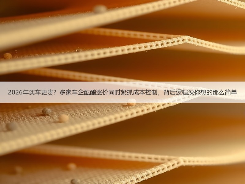 2026年买车更贵？多家车企酝酿涨价同时