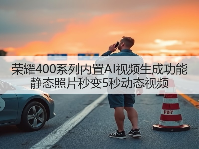 荣耀400系列内置AI视频生成功能 静态