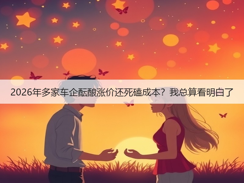 2026年多家车企酝酿涨价还死磕成本？我