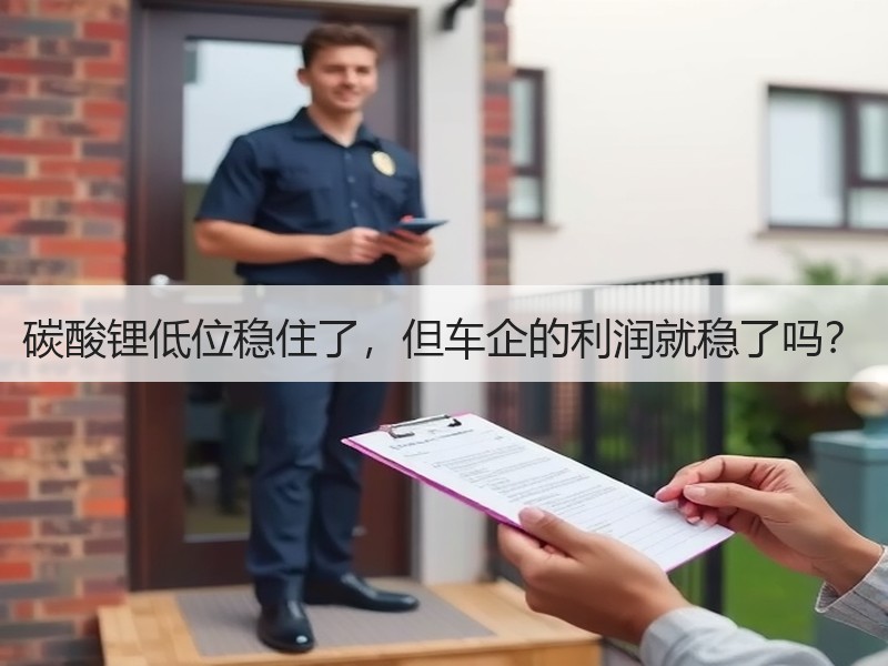 碳酸锂低位稳住了，但车企的利润就稳了吗？