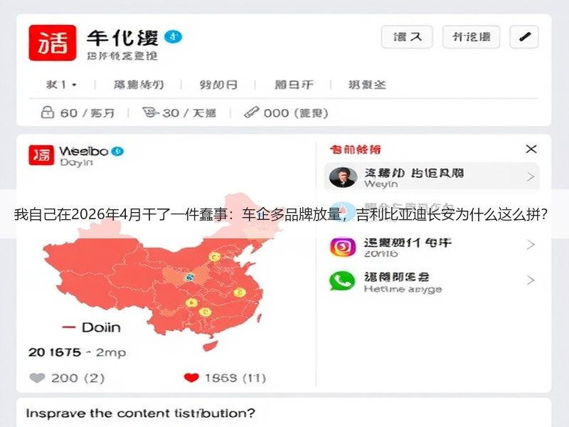 我自己在2026年4月干了一件蠢事：车企