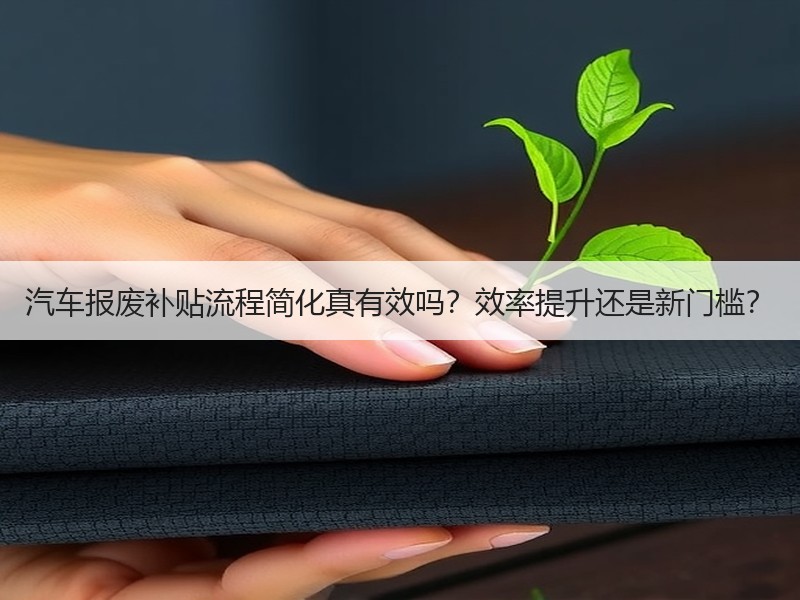 汽车报废补贴流程简化真有效吗？效率提升还