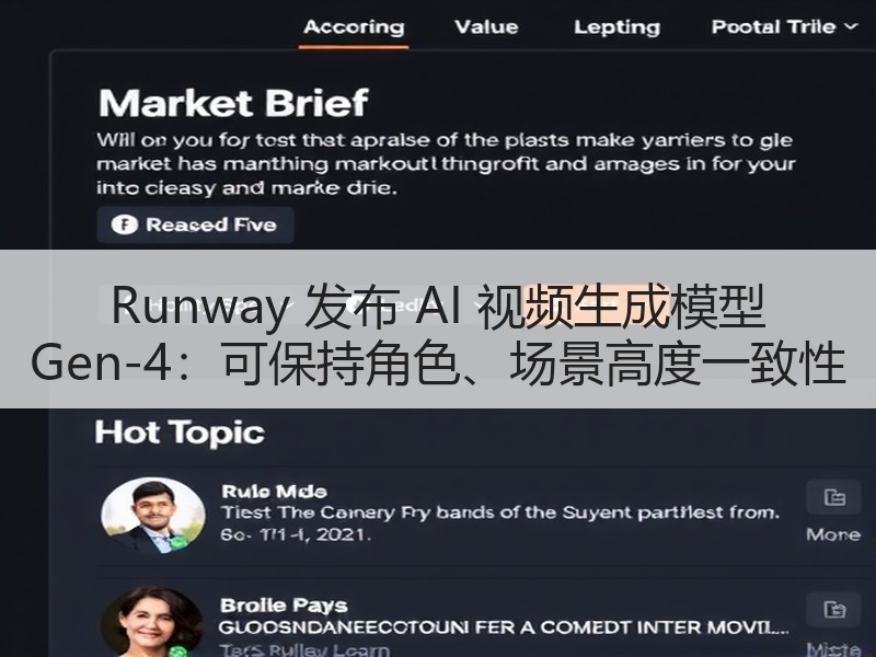 Runway 发布 AI 视频生成模型 