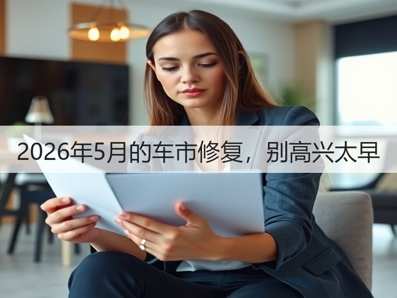 2026年5月的车市修复，别高兴太早